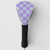 Soft Blue und Lavender Checked Golf Headcover (Vorderseite)