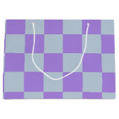 Soft Blue und Lavender Checked Große Geschenktüte (Vorderseite)