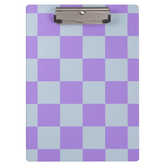 Soft Blue und Lavender Checked Klemmbrett (Vorderseite)