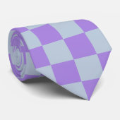 Soft Blue und Lavender Checked Krawatte (Gerollt)