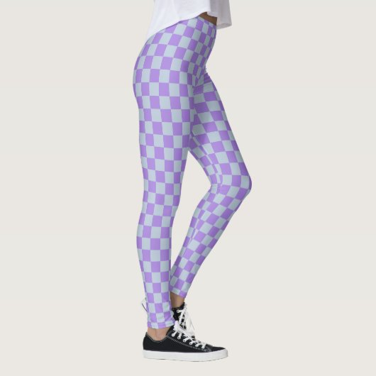Soft Blue und Lavender Checked Leggings (Rechts)