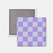 Soft Blue und Lavender Checked Magnet (Vorderseite/Rückseite)