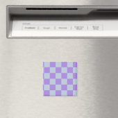 Soft Blue und Lavender Checked Magnet (In Situ (Geschirrspüler))