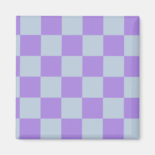 Soft Blue und Lavender Checked Magnet