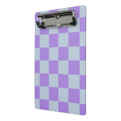 Soft Blue und Lavender Checked Mini Klemmbrett (Gewinkelt2)