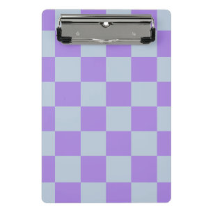 Soft Blue und Lavender Checked Mini Klemmbrett