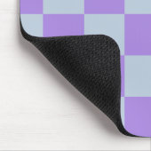 Soft Blue und Lavender Checked Mousepad (Ecke)