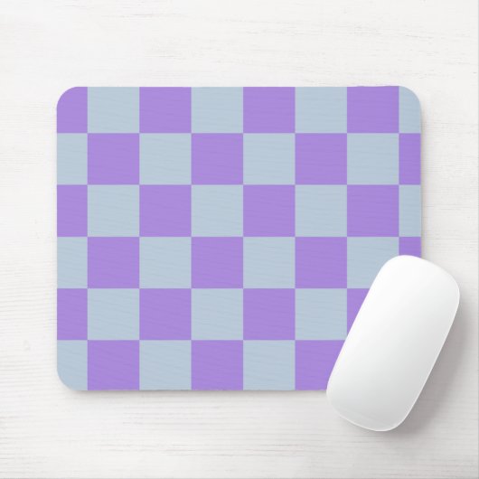 Soft Blue und Lavender Checked Mousepad (Mit Mouse)