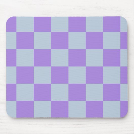 Soft Blue und Lavender Checked Mousepad (Vorne)