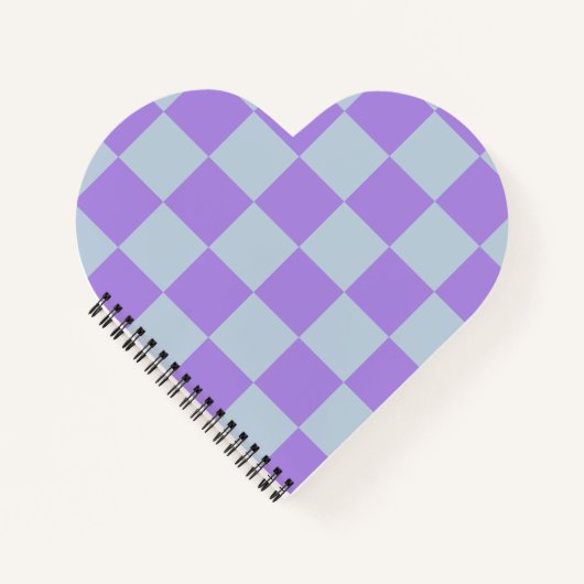 Soft Blue und Lavender Checked Notizblock (Vorderseite)