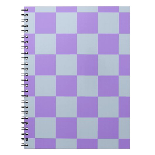 Soft Blue und Lavender Checked Notizblock (Vorderseite)