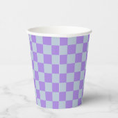 Soft Blue und Lavender Checked Pappbecher (Rechts)