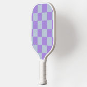 Soft Blue und Lavender Checked Pickleball Schläger (Links)
