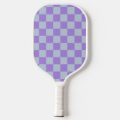 Soft Blue und Lavender Checked Pickleball Schläger (Rückseite)
