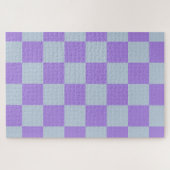 Soft Blue und Lavender Checked Puzzle (Horizontal)
