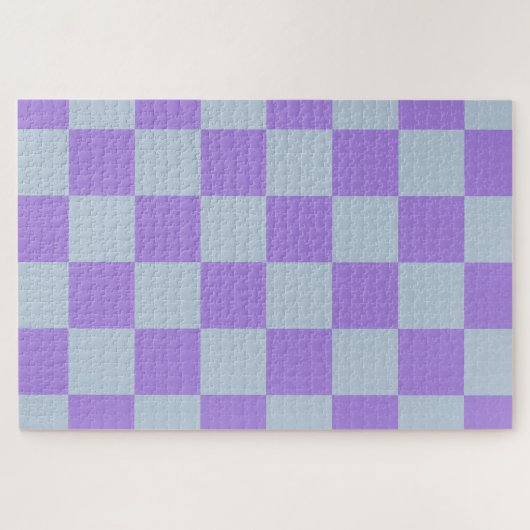 Soft Blue und Lavender Checked Puzzle (Horizontal)