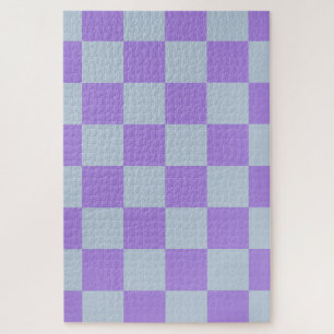 Soft Blue und Lavender Checked Puzzle