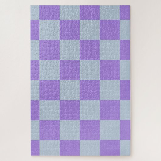 Soft Blue und Lavender Checked Puzzle (Vertikal)