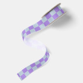 Soft Blue und Lavender Checked Satinband (Rückseite)