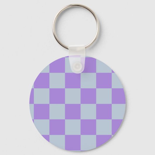 Soft Blue und Lavender Checked Schlüsselanhänger (Vorderseite)
