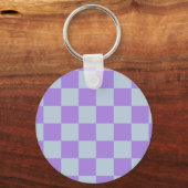 Soft Blue und Lavender Checked Schlüsselanhänger (Rückseite)