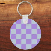 Soft Blue und Lavender Checked Schlüsselanhänger (Vorderseite)