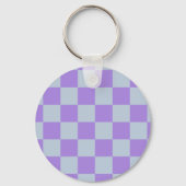 Soft Blue und Lavender Checked Schlüsselanhänger (Rückseite)