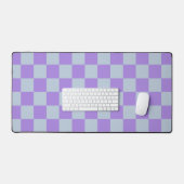 Soft Blue und Lavender Checked Schreibtischunterlage (Tastatur & Maus)