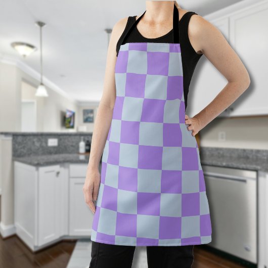 Soft Blue und Lavender Checked Schürze