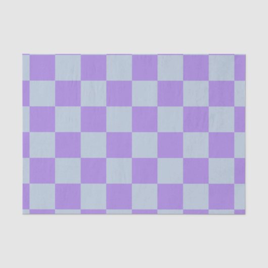 Soft Blue und Lavender Checked Seidenpapier (Vorderseite)