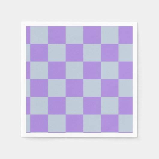 Soft Blue und Lavender Checked Serviette (Vorderseite)