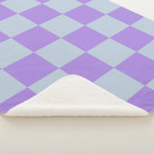 Soft Blue und Lavender Checked Sherpadecke (3/4)