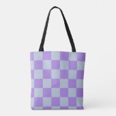 Soft Blue und Lavender Checked Tasche (Rückseite)