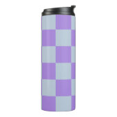Soft Blue und Lavender Checked Thermosbecher (Nach links gedreht)