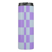 Soft Blue und Lavender Checked Thermosbecher (Rückseite)