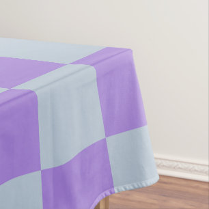 Soft Blue und Lavender Checked Tischdecke