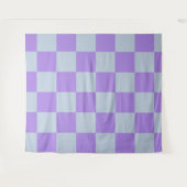 Soft Blue und Lavender Checked Wandteppich (Vorderseite (Horizontal))