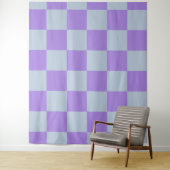 Soft Blue und Lavender Checked Wandteppich (Beispiel)