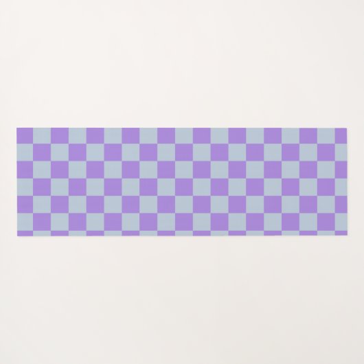 Soft Blue und Lavender Checked Yogamatte (Rückseite (Horizontal))