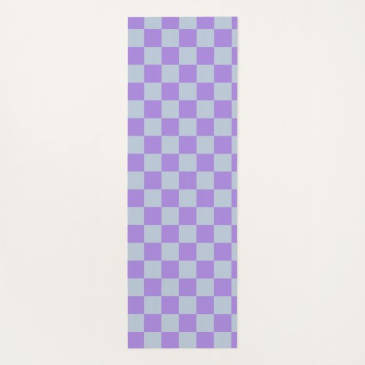 Soft Blue und Lavender Checked Yogamatte (Rückseite)