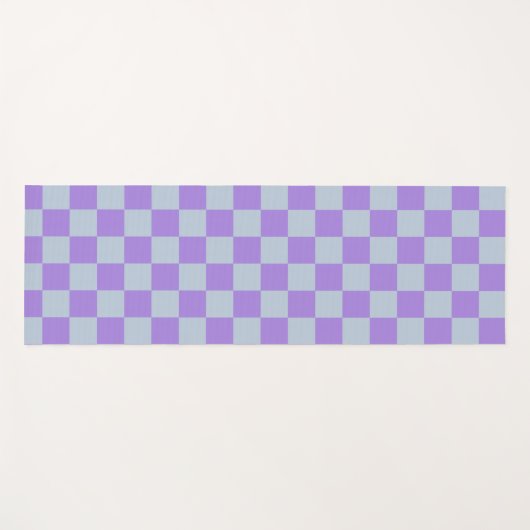 Soft Blue und Lavender Checked Yogamatte (Vorderseite (Horizontal))