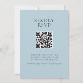 Soft Blue und Pink Blume Classic QR CODE UAWG Einladung (Rückseite)