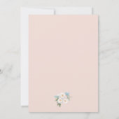 Soft Blue und Pink Blume Script WEDD Save The Date (Rückseite)