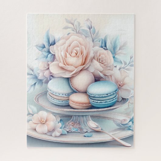 Soft Blue und Pink Macaron Delight Puzzle (Vertikal)