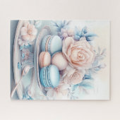Soft Blue und Pink Macaron Delight Puzzle (Horizontal)