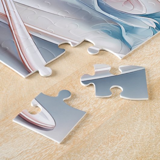 Soft Blue und Pink Macaron Delight Puzzle (Seite)