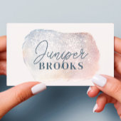 Soft Blue und Pink Watercolor Glitzer Social Media Visitenkarte