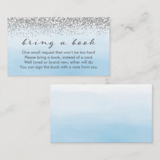 Soft Blue und Silver Baby Showcard Reservierungska Begleitkarte (Vorne/Hinten)
