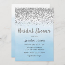 Soft Blue und Silver Bridal Dusche Einladung