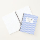 Soft Blue Vertikal Strip Notebook Notizblock (Innenseite)